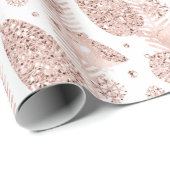 Happy Holidays Pink Weißer Glitzer Weihnachtsdekor Geschenkpapier (Rolleneckpunkt)