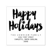 Happy Holidays Pinselskript personalisieren Permastempel (Design)