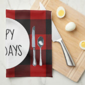 Happy Holidays Plate on Buffalo Kariert Geschirrtuch (Viertel Falte)