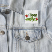 Happy Holidays Poinsettia Button (Beispiel)