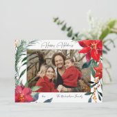 Happy Holidays Poinsettia Foto (Stehend Vorderseite)