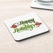Happy Holidays Poinsettia Getränkeuntersetzer (Linke Seite)