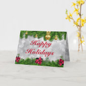 Happy Holidays Poinsettia Holiday Karte (Gelbe Blume)