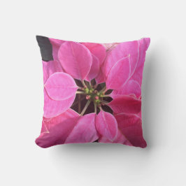 Happy Holidays Poinsettia Kissen