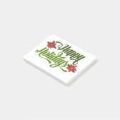 Happy Holidays Poinsettia Post It Notes Post-it Klebezettel (angewinkelt)