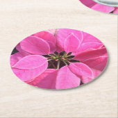 Happy Holidays Poinsettia Runder Pappuntersetzer (Angewinkelt)