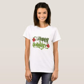 Happy Holidays Poinsettia T-Shirt (Vorne ganz)