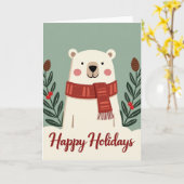 Happy Holidays Polar Bear Card Karte (Gelbe Blume)