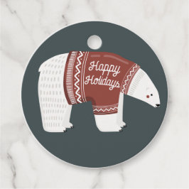 Happy Holidays Polar Bear Geschenkanhänger