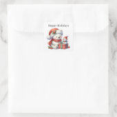 Happy Holidays Polar bear Holiday Quadratischer Aufkleber (Tasche)
