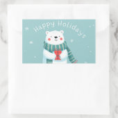 Happy Holidays Polar Bear Hug Sticker (Tasche)