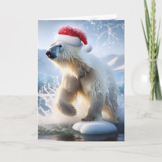 Happy Holidays Polar Bear Karte (Vorderseite)