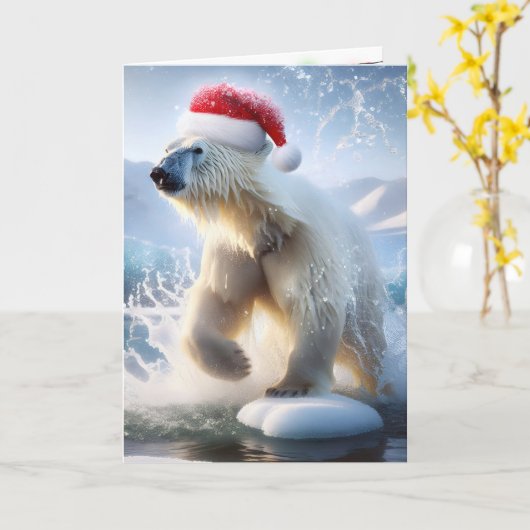 Happy Holidays Polar Bear Karte (Gelbe Blume)