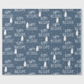 Happy Holidays Polar Bear On Stars Geschenkpapier (Flach)