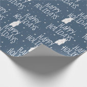 Happy Holidays Polar Bear On Stars Geschenkpapier (Ecke)