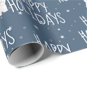 Happy Holidays Polar Bear On Stars Geschenkpapier (Rolleneckpunkt)