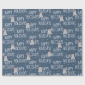 Happy Holidays Polar Bear On Stars Geschenkpapier (Flach)