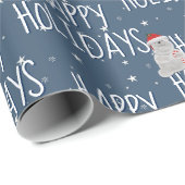 Happy Holidays Polar Bear On Stars Geschenkpapier (Rolleneckpunkt)