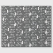 Happy Holidays Polar Bear On Stars Geschenkpapier (Flach)