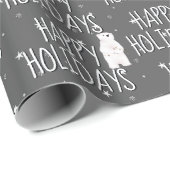 Happy Holidays Polar Bear On Stars Geschenkpapier (Rolleneckpunkt)
