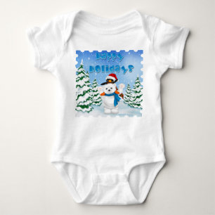 Happy Holidays Polar Bear Penguin Säugling Strampl Baby Strampler