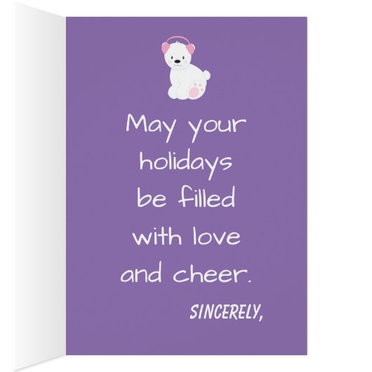 Happy Holidays Polar Bear Theme (Innen (Rechts))