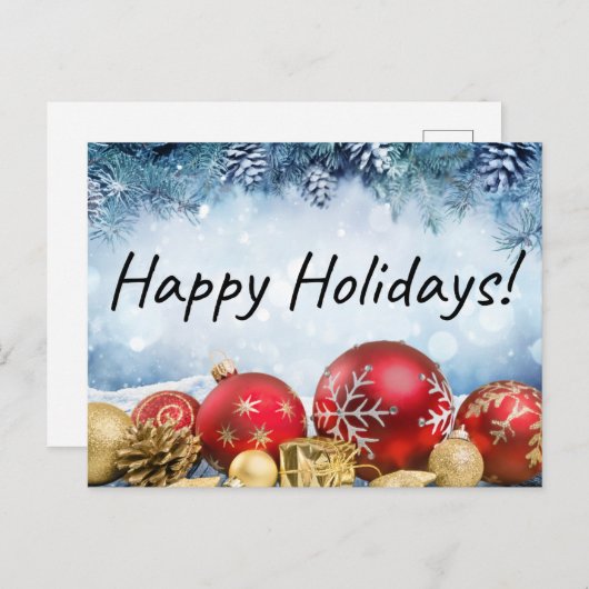 Happy Holidays Postcard Feiertagspostkarte (Vorne/Hinten)