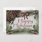 Happy Holidays PostCard Feiertagspostkarte (Vorne/Hinten)