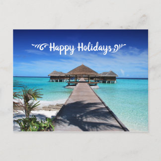 Happy Holidays Postcard mit Beach Resort Image Postkarte