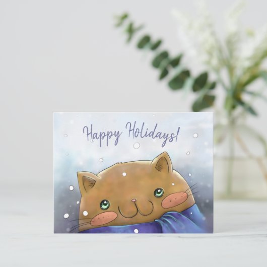 Happy Holidays Postkarte (Stehend Vorderseite)