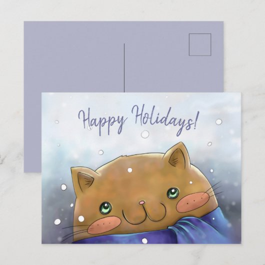 Happy Holidays Postkarte (Vorne/Hinten)