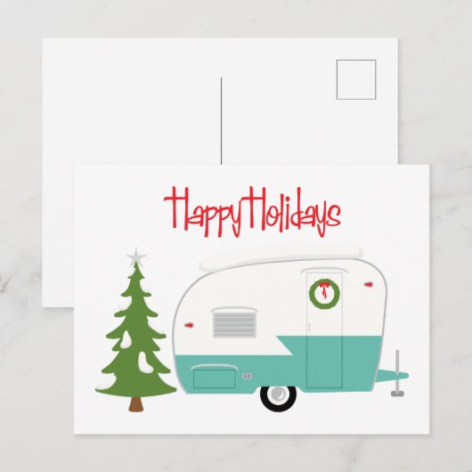 Happy Holidays Postkarte (Vorne/Hinten)