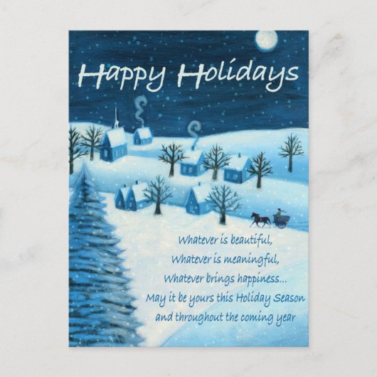 Happy Holidays Postkarte (Vorderseite)