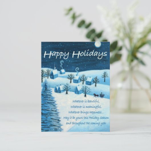 Happy Holidays Postkarte (Stehend Vorderseite)