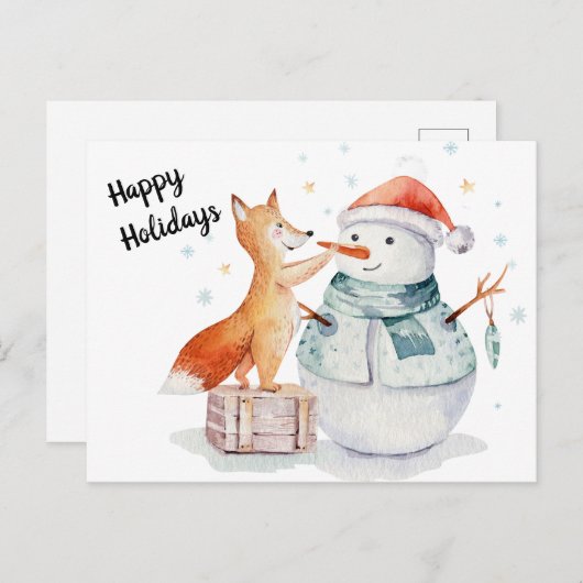 Happy Holidays Postkarte (Vorne/Hinten)