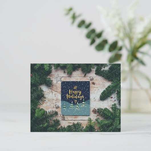 Happy Holidays Postkarte (Stehend Vorderseite)