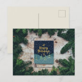 Happy Holidays Postkarte (Vorne/Hinten)