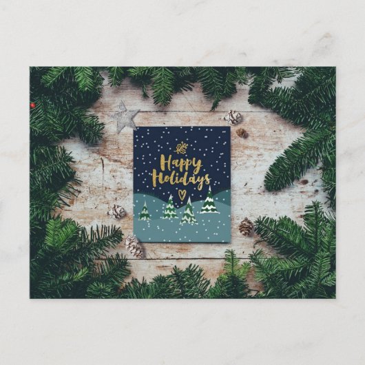 Happy Holidays Postkarte (Vorderseite)