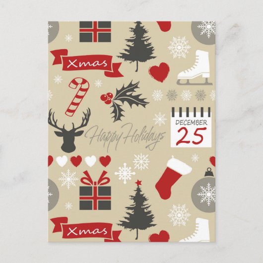 Happy Holidays Postkarte (Vorderseite)