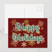 Happy Holidays Postkarte (Vorne/Hinten)