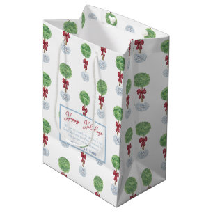 Happy Holidays Preppy Topiary Tree Vielen Dank Mittlere Geschenktüte