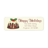 Happy Holidays Pudding Address Labels (Vorne)