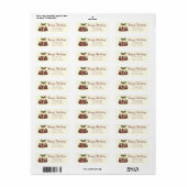 Happy Holidays Pudding Address Labels (Vorne)