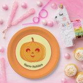 Happy Holidays Pumpkin Face Pappteller (Party)