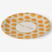 Happy Holidays Pumpkin Faces Pappteller (Schrägansicht)