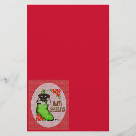 Happy Holidays Puppy Briefpapier (Vorderseite)