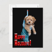 Happy Holidays Puppy Feiertagspostkarte (Vorne/Hinten)