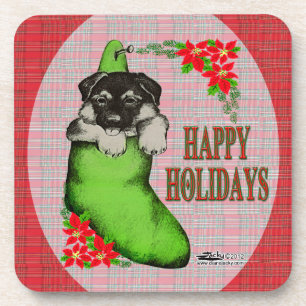 Happy Holidays Puppy Getränkeuntersetzer