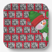 Happy Holidays QR Codes mit Snowman Pappteller (Vorderseite)