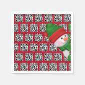Happy Holidays QR Codes mit Snowman Serviette (Vorderseite)